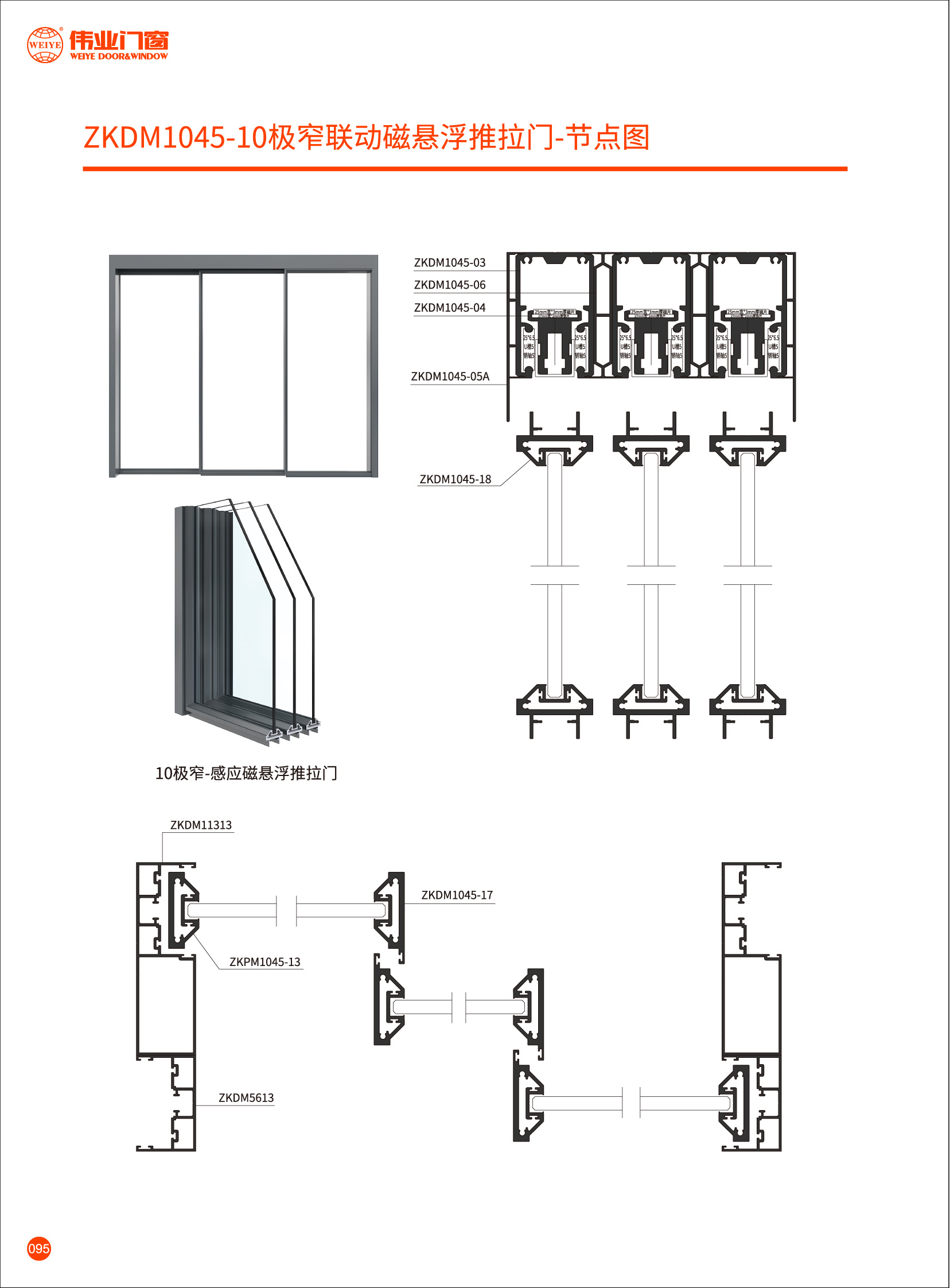 Zkdm1045-10 extremely narrow linkage maglev sliding door